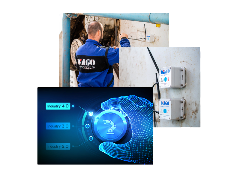 Monitorovací systém pre meranie stavu strojov.